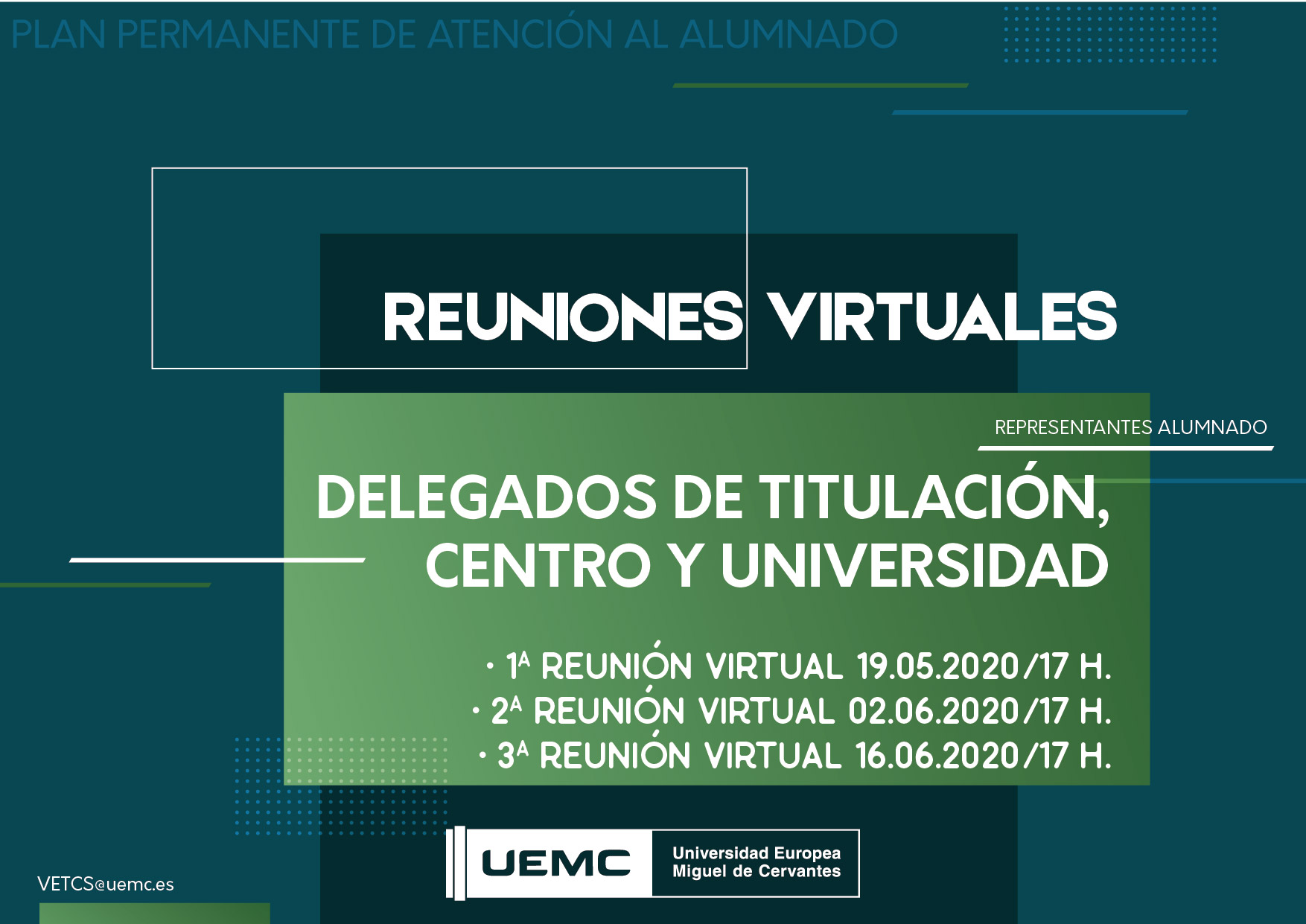 Plan Permanente de Atención al Alumnado - Reuniones Virtuales Titulaciones Presenciales