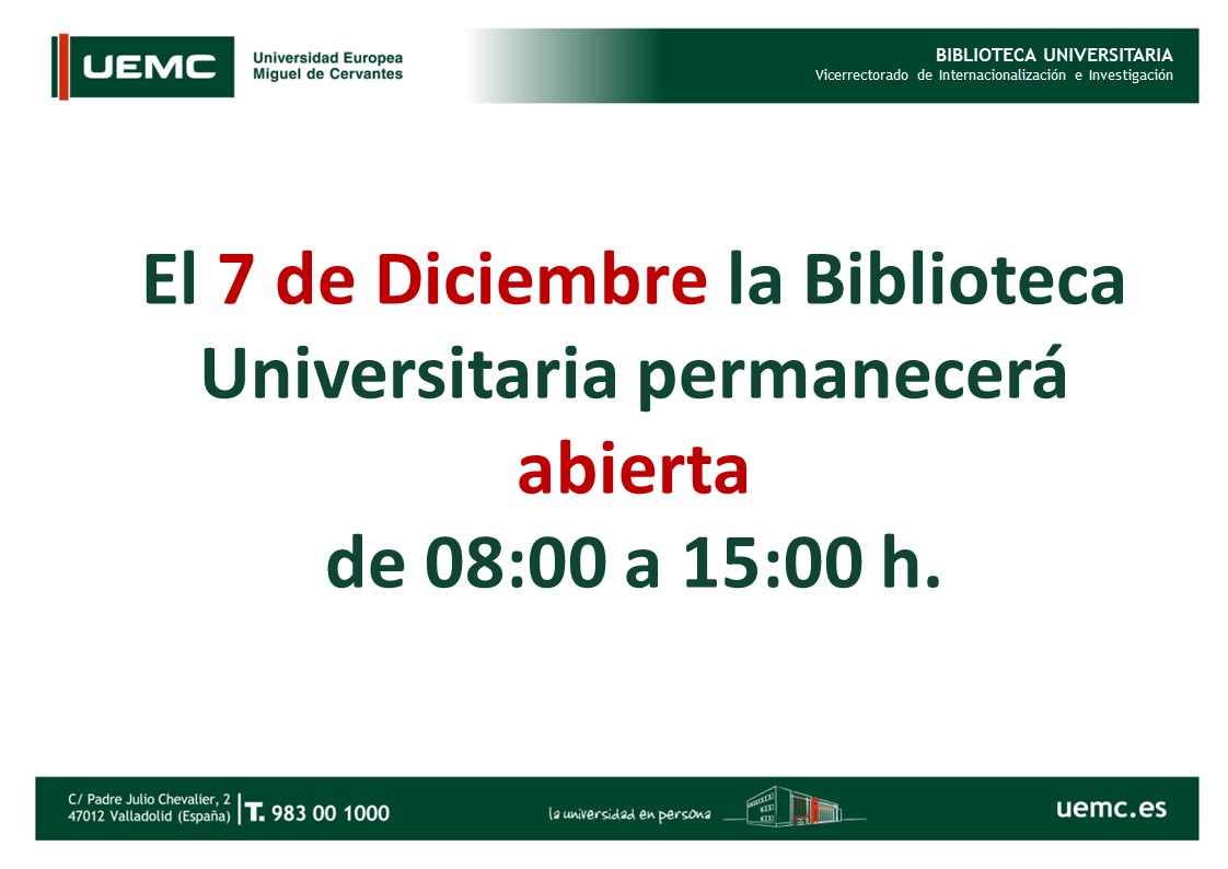 Horario 7 Diciembre